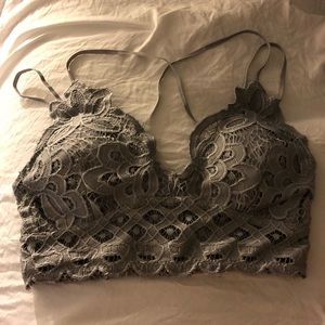 Grey elastic free people bralette